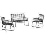 vidaXL Ensemble de salle à manger pour jardin 3 Pièces Noir  Anthracite