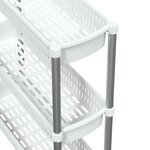 vidaXL Chariot de rangement à 3 niveaux Argenté et blanc Aluminium