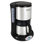 MOULINEX FT362811 Cafetiere filtre avec verseuse isotherme SUBITO - Programmable - 8 a 12 tasses - Noir et Inox