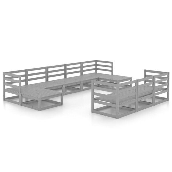 vidaXL Salon de jardin 10 Pièces bois de pin massif