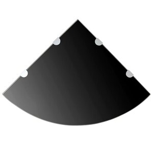 vidaXL Étagères d'angle 2 Pièces et supports chromés Verre Noir 45x45 cm