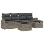 vidaXL Ensemble de canapé de jardin en 6 pièces avec coussins gris en poly rattan