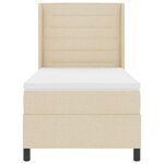 vidaXL Lit à ressorts avec matelas Crème 90 x 190 cm tissu