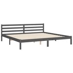 vidaXL Cadre de lit sans matelas gris 200x200 cm bois massif de pin