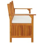 vidaXL Banc de rangement avec coussin 170 cm Bois d'acacia solide