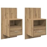 vidaXL Armoire de lit 2 Pièces chêne artisanal 48 5 x 32 5 x 80 cm