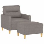 vidaXL Fauteuil avec repose-pied Taupe 60 cm Tissu