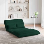 vidaXL Fauteuil de sol ajustable Vert foncé Velours