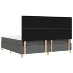 vidaXL Lit à ressorts avec matelas Gris foncé 200 x 200 cm tissu