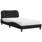 vidaXL Lit avec matelas Hvar noir 100x200 cm similicuir