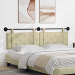 vidaXL Tête de lit suspendue Avec lumière LED Crème Simili cuir