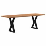vidaXL Table à manger avec bord vivant 220x80x74 cm bois massif chêne