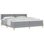 vidaXL Lit à Ressorts avec matelas Gris clair 200 x 200 cm tissu