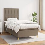 vidaXL Sommier à lattes de lit avec matelas Taupe 90x190 cm Tissu