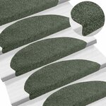 vidaXL Tapis d'escalier autocollants 5 pièces 65 x 21 x 4 cm Vert Demi-rond Grand