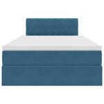 vidaXL Lit avec des lumières à LED Bleu foncé 120 x 200 cm Velours