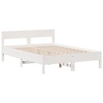 vidaXL Lit bibliothèque sans matelas blanc 160x200 cm bois pin massif