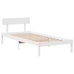 vidaXL Cadre de lit sans matelas blanc 75x190 cm bois de pin massif