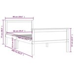 vidaXL Cadre de lit Marron miel Bois de pin massif 90x200 cm