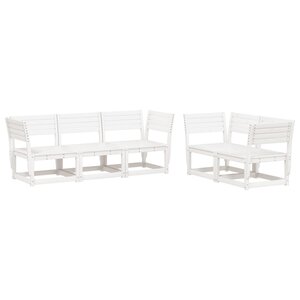 vidaXL Salon de jardin 5 Pièces blanc bois massif de pin