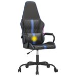 vidaXL Chaise de jeu de massage bleu et noir similicuir