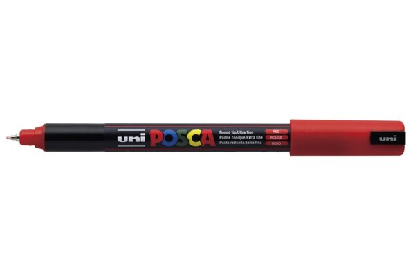 Marqueur pointe calibrée extra-fine pc1mr 0 7mm rouge x 12 POSCA