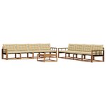 vidaXL Ensemble de canapés d'extérieur 9 Pièces Naturel et Beige