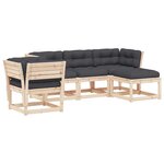 vidaXL Salon de jardin 5 Pièces avec coussins Bois de pin massif