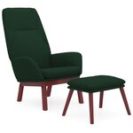 vidaXL Chaise de relaxation avec repose-pied Vert foncé Tissu