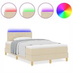 vidaXL Lit à ressorts avec matelas Crème 120 x 200 cm tissu