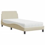 vidaXL Lit avec matelas Dover crème 90x190 cm tissu