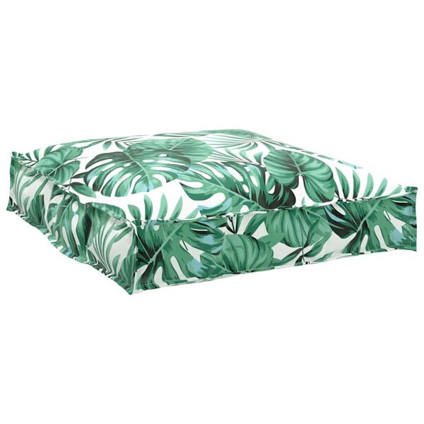 vidaXL Coussin pour assise de palette Motif de feuille 70 x 70 x 12 cm