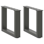vidaXL Pieds de table basse en U 2 pièces Anthracite 40 x (30-31) cm Acier