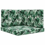 vidaXL Coussin de canapé d'extérieur 3 Pièces Motif feuille Polyester