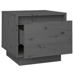 Vidaxl table de chevet gris 35x34x32 cm bois de pin solide