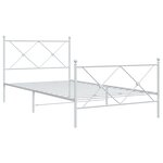 vidaXL Cadre de lit métal avec tête de lit/pied de lit blanc 100x190cm