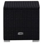 vidaXL Chaises longues de jardin table à thé 3 Pièces Résine tressée Noir