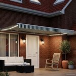 vidaXL Auvent rétractable électrique Vert et blanc 5 x 3 m