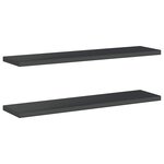 vidaXL Étagères murales 2 Pièces 100x23 5x3 cm noir acier inoxydable