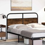 vidaXL Tête de lit chêne fumé 120 cm acier et bois d'ingénierie