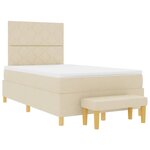 vidaXL Lit à ressorts avec matelas Crème 120 x 190 cm tissu
