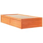 vidaXL Cadre de lit sans matelas cire marron 75x190 cm bois pin massif