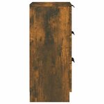 vidaXL Buffets 2 Pièces Chêne fumé 30x30x70 cm Bois d'ingénierie