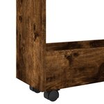 vidaXL Chariot de rangement étroit 3 niveaux chêne fumé