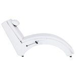 vidaXL Chaise longue de massage avec oreiller Blanc Similicuir