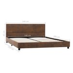 vidaXL Cadre de lit Marron Similicuir daim 140 x 200 cm