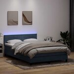 vidaXL Sommier à lattes de lit et matelas et LED gris foncé 140x220cm velours