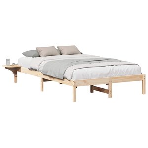 vidaXL Cadre de lit Naturel 140 x 190 cm Pin massif