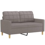 vidaXL Canapé à 2 places Taupe 120 cm Tissu