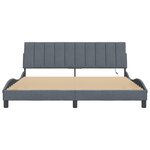 vidaXL Cadre de lit avec lumières LED gris foncé 180x200 cm velours